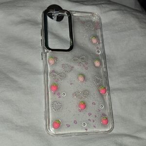 Clear Pink Strawberry Phone Case
